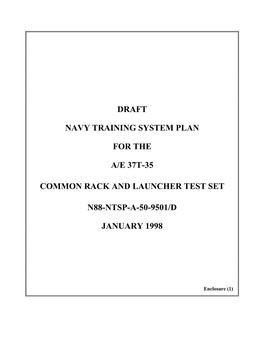 Draft Navy Training System Plan for the A/E 37T-35