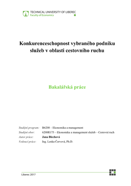 Konkurenceschopnost Vybraného Podniku Služeb V Oblasti Cestovního