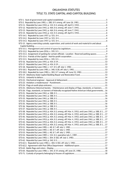 Oklahoma Statutes Title 73. State Capital and Capitol Building
