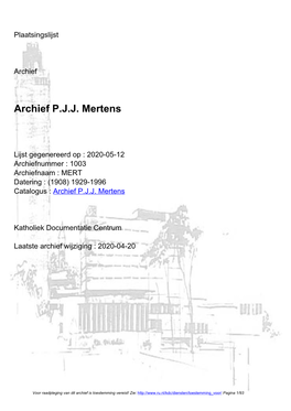 Archief P.J.J. Mertens