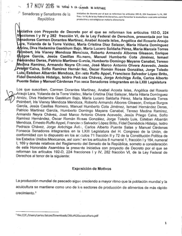 Md Hlív Cum* Tamwntoí ¿\ Senadoras Vsenadores De ¡A '"'Dativa De Decreto Por El Que Se Reforman Los Artículos 192-D, 224 Fracciones 1Yiv, 282 „ F '