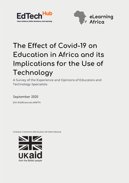 The Effect of Covid-19 on Education in Africa
