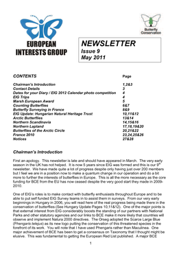 NEWSLETTER Issue 9 May 2011