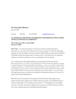 For Immediate Release June 24, 2005