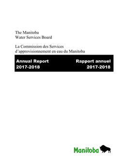 The Manitoba Water Services Board 2017-2018 Annual Report