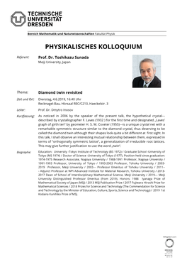 Physikalisches Kolloquium