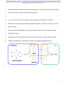 Biotransformation of Lindane (Γ-Hexachlorocyclohexane) to Non-Toxic End Products by Sequential Treatment with Three Mixed Anaer