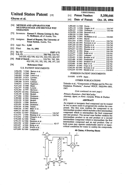 United States Patent (19) 11 Patent Number: 5,358,646 Gloyna Et Al