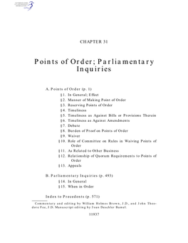 Parliamentary Inquiries