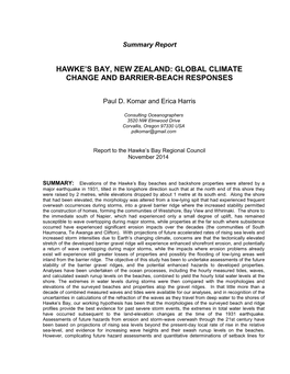 Global Climate Change and Barrier-Beach Responses