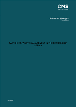 Waste Management in the Republic of Serbia