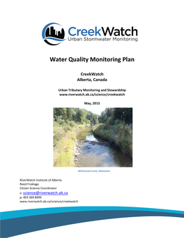 Creekwatch Monitoring Plan
