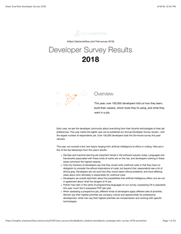 Stack Overflow Developer Survey 2018 3/19/18, 10�42 PM