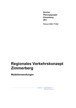 Regionales Verkehrskonzept Zimmerberg