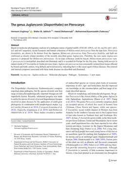 The Genus Juglanconis (Diaporthales) on Pterocarya