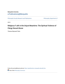 The Spiritual Violence of Clergy Sexual Abuse