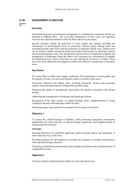 21.09 ENVIRONMENT & HERITAGE Overview Sustainable Long-Term