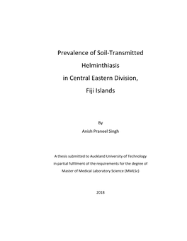 Prevalence of Soil-Transmitted Helminthiasis in Central Eastern