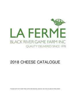 2018 Cheese Catalogue