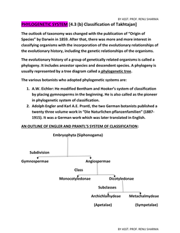 PHYLOGENETIC SYSTEM [4.3 (B) Classification of Takhtajan]