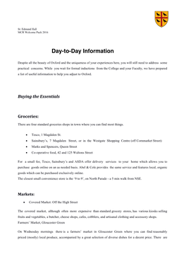 Day-To-Day Information