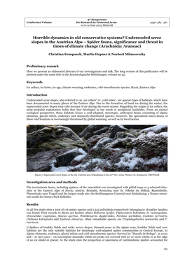 Undercooled Scree Slopes in the Austrian Alps – Spider Fauna, Significance and Threat in Times of Climate Change (Arachnida: Araneae)
