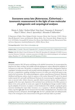 Taxonomic Reassessment in the Light of New Molecular Phylogenetic and Carpological Analyses