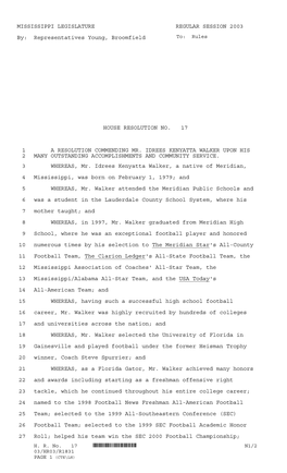 *Hr03/R1831* Mississippi Legislature Regular