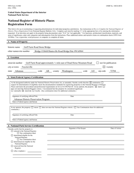 NPS Form 10-900 OMB No