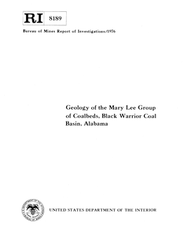 Geology of the Mary Lee Group of Coalbeds, Black Warrior Coal Basin, Alabama