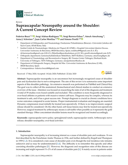 Suprascapular Neuropathy Around the Shoulder: a Current Concept Review