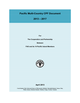 Pacific Multi-Country Programming Framework (CPF) 2013-2017