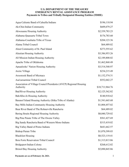 Payments to Tribes and Tribally Designated Housing Entities (TDHE)