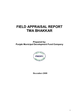 Field Appraisal Report Tma Bhakkar