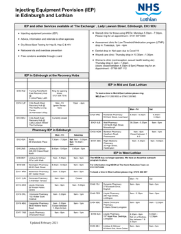 Injecting Equipment Provision (IEP) in Edinburgh and Lothian