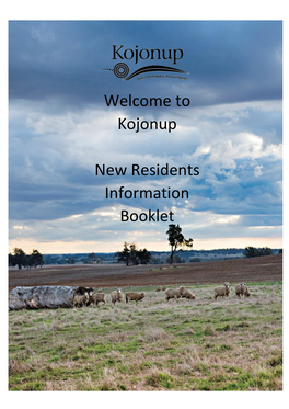 Welcome to Kojonup New Residents Information Booklet
