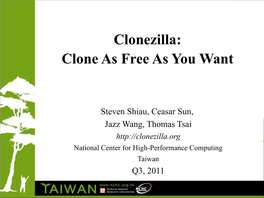 Clonezilla: Clone As Free As You Want