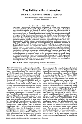 Wing Folding in the Hymenoptera