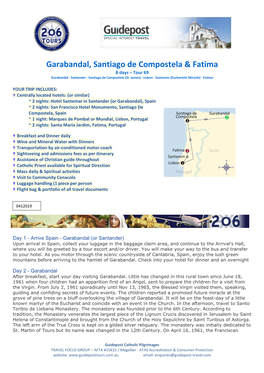 Garabandal, Santiago De Compostela & Fatima