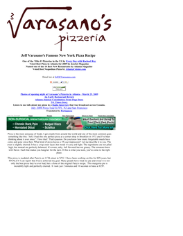 Jeff Varasano's NY Pizza Recipe