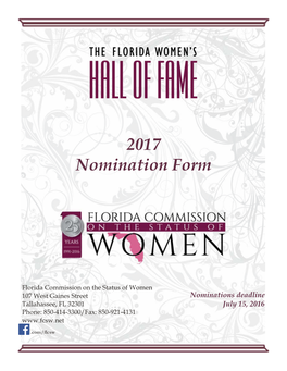 2017 Nomination Form
