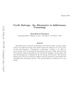 Cyclic Entropy: an Alternative to Inflationary Cosmology