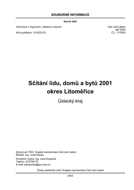 1. Charakteristika Okresu a Vývoj Sídelní Struktury