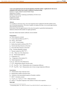 A New Exact Numerical Series for the Determination of the Biot Number