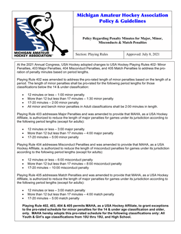 Penalty Minute Policy