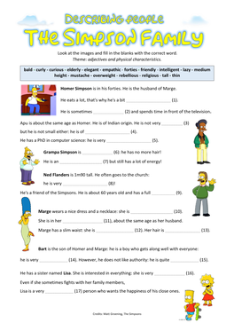 Look at the Images and Fill in the Blanks with the Correct Word. Theme: Adjectives and Physical Characteristics