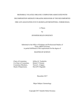 Microbial Volatile Organic Compounds Associated With