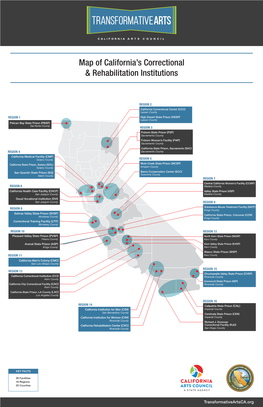 Map of California's Correctional & Rehabilitation Institutions