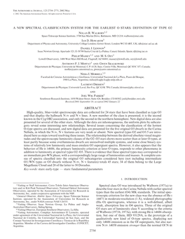 A NEW SPECTRAL CLASSIFICATION SYSTEM for the EARLIEST O STARS: DEFINITION of TYPE O2 Nolan R