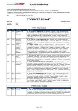 School Travel Advice ST CANICE's PRIMARY